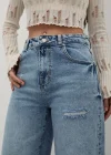 Premium Yıkamalı Wide Leg Jeans