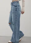 Premium Yıkamalı Wide Leg Jeans
