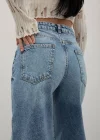 Premium Yıkamalı Wide Leg Jeans