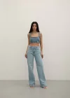 Premium Yıkamalı Wide Leg Jeans