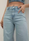 Premium Yıkamalı Wide Leg Jeans