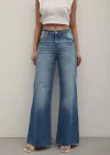 Premium Yıkamalı Wide Leg Jeans