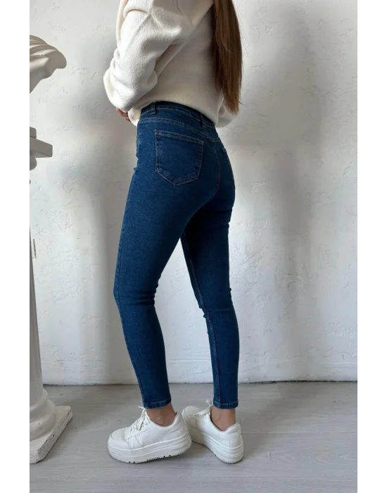 Mavi Yüksek Bel Pantolon Skinny Jeans