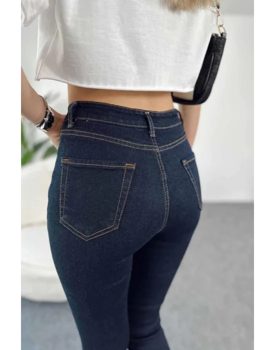 Koyu Lacivert Yüksek Bel Pantolon Skinny Jeans
