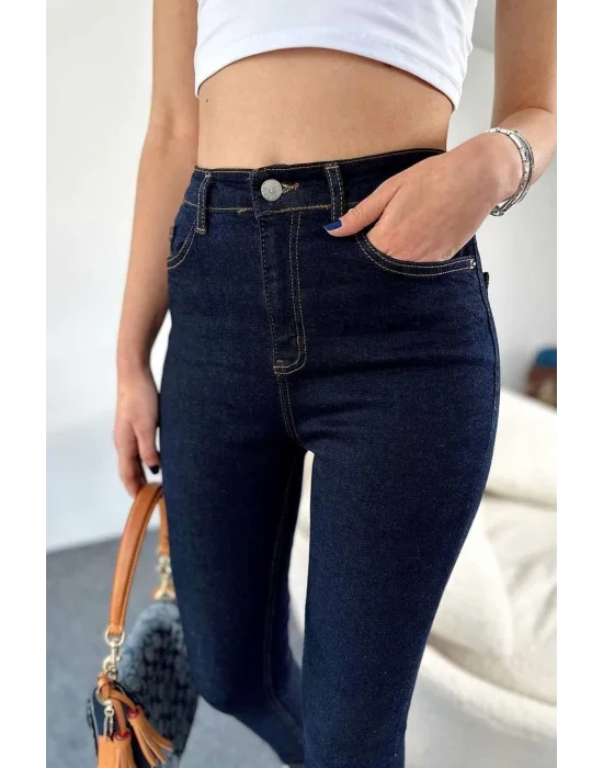 Koyu Lacivert Yüksek Bel Pantolon Skinny Jeans