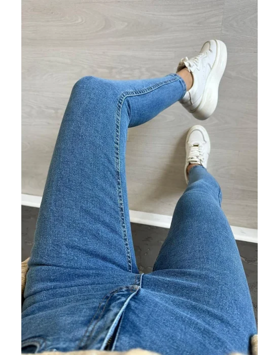 Açık Mavi Yüksek Bel Pantolon Skinny Jeans
