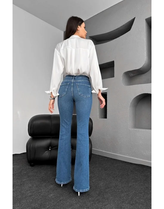 İspanyol Paça Jeans Toparlayıcı Pantolon