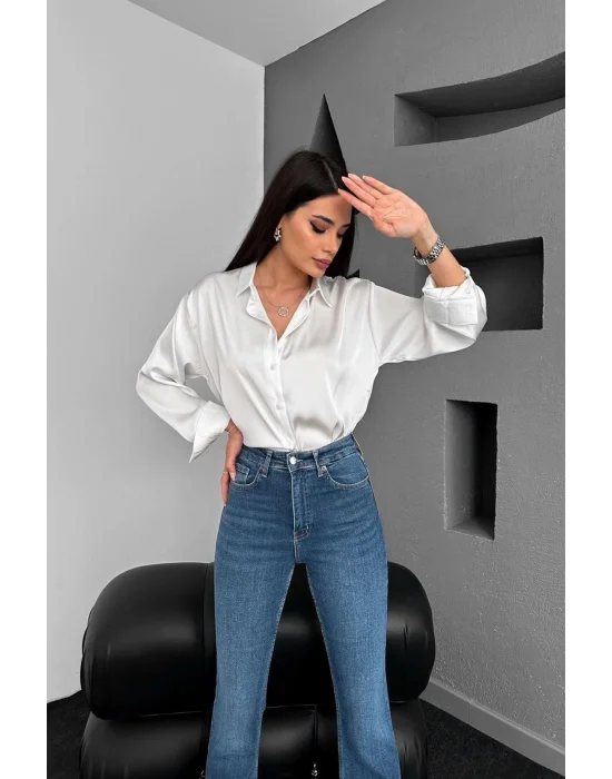 İspanyol Paça Jeans Toparlayıcı Pantolon