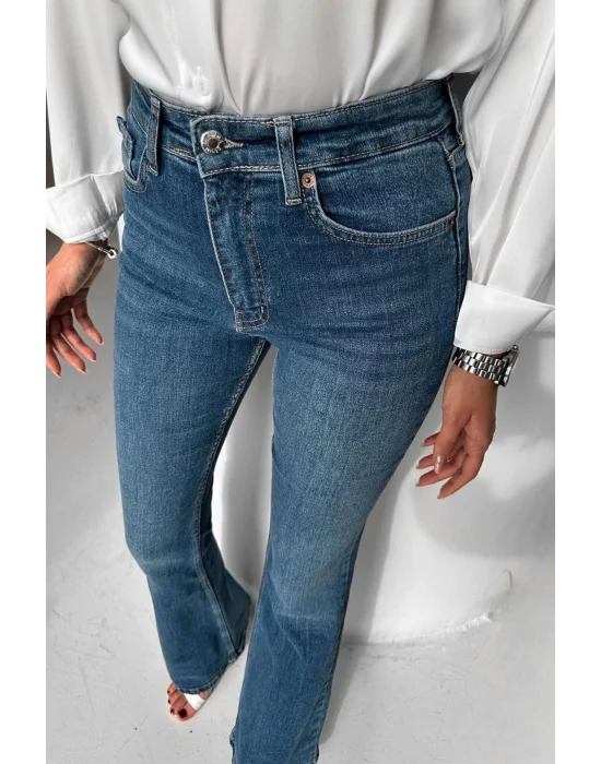 İspanyol Paça Jeans Toparlayıcı Pantolon