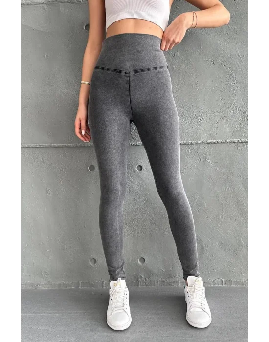 Antrasit Ekstra Yüksek Bel Kot Tayt Pantolon Jeggings