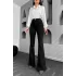 Yüksek Bel Ispanyol Paça Siyah Jeans Kot Pantolon