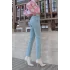 Buz Mavisi Mom Fit Jeans Boyfriend Yüksek Bel Pantolon