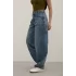 Tint Blue Premium Yıkamalı Kemerli Baggy Jeans