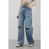 Premium Yıkamalı Wide Leg Jeans