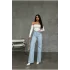 Ice Blue Premium Yıkamalı Wide Leg Jeans