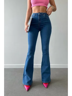 Mavi Premium Ispanyol Paça Likralı Jeans Yüksek Bel Toparlayıcı Denim Pantolon