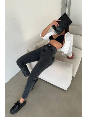 Premium Füme Mom Jeans