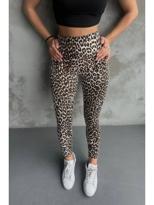 Leopar Ekstra Yüksek Bel Kot Tayt Pantolon Jeggings