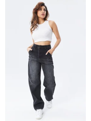 Premium Yıkamalı Kemerli Baggy Jeans