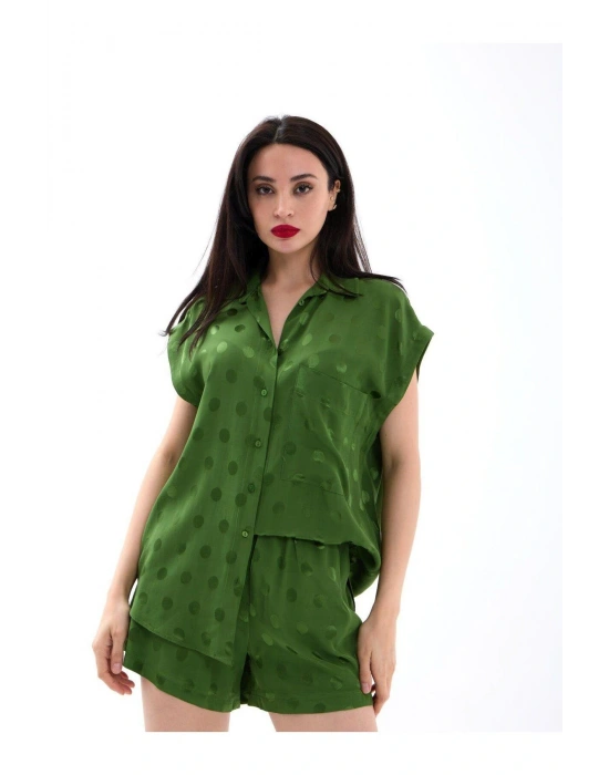 Saten Gömlek Şhort Takım