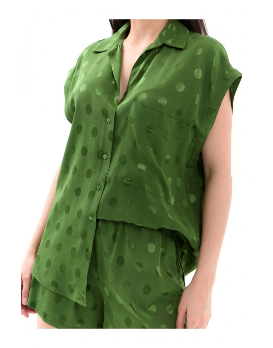 Saten Gömlek Şhort Takım