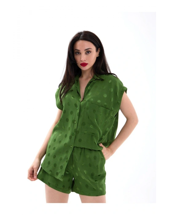 Saten Gömlek Şhort Takım