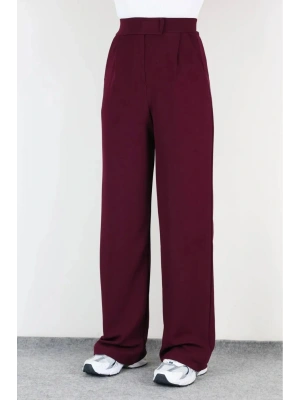 Siyah Likralı Cırt Kapama Kadın Palazzo Pantolon