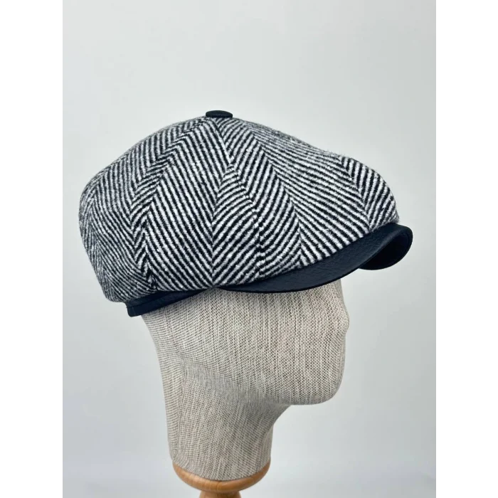 Kışlık Kaşe Kasket Şapka – Deri Siperlikli Modern Model