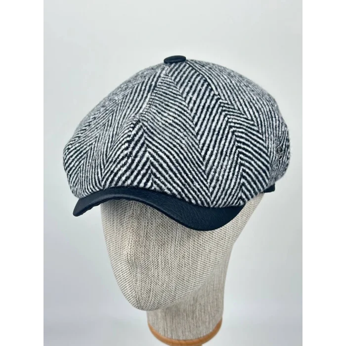 Kışlık Kaşe Kasket Şapka – Deri Siperlikli Modern Model