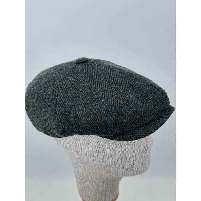 Kışlık Kaşe Kumaş Kasket Şapka – Retro Desenli Modern Model