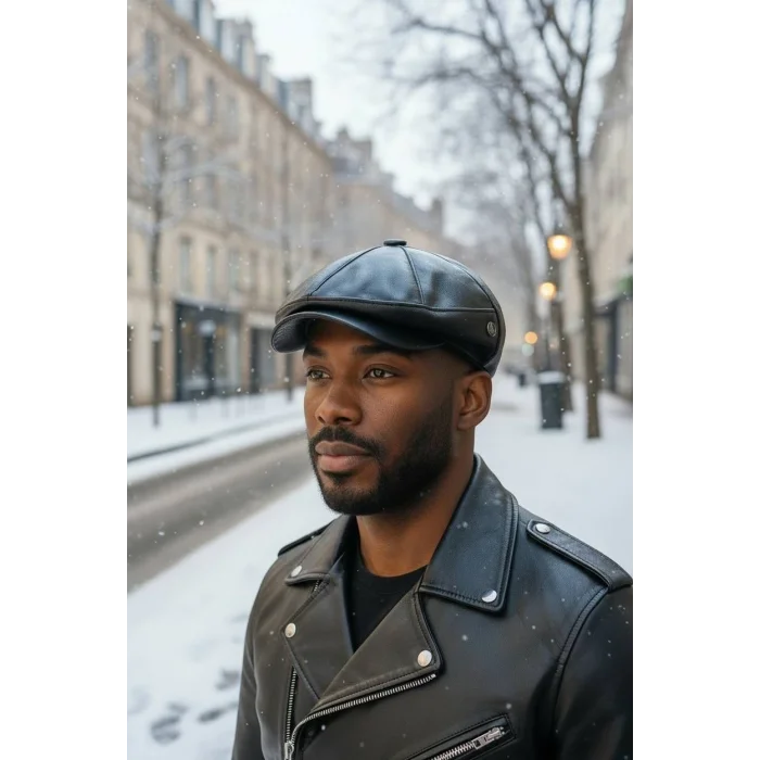 Karnas Gerçek Deri Standart Beden Kasket Şapka – Premium Seri