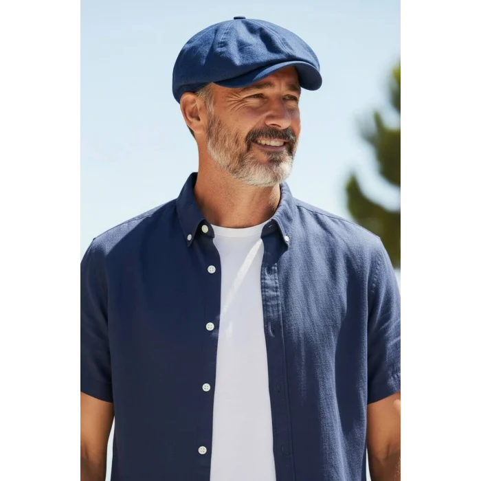 Karnas Gerçek Keten Bedenli Kasket Şapka – Modern Yazlık Seri