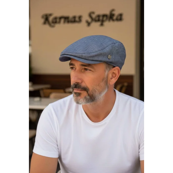 Karnas Keten Kumaş Kasket Şapka – Standart Beden, Yazlık Konfor