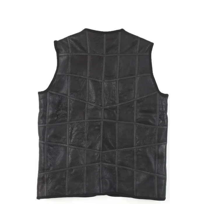 ERKEK SİYAH DERİ YELEK - İÇİ KÜRKLÜ