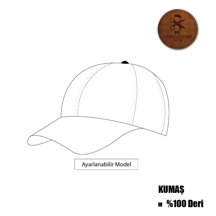 KARNAS ŞAPKA LACİVERT DERİ SPOR ŞAPKA