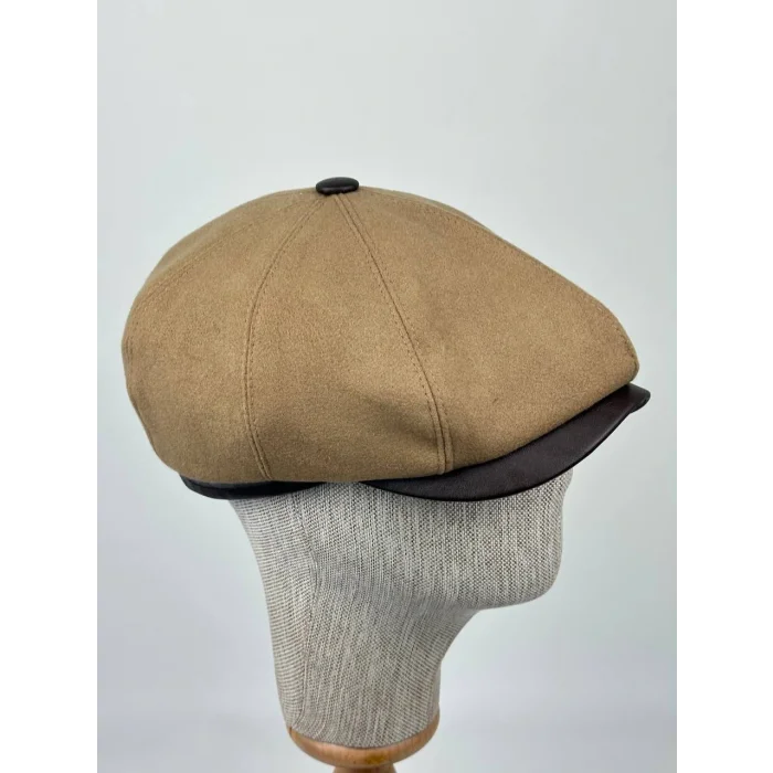 Kışlık Kaşe Kasket Şapka – Deri Siperlikli, Kaşe Yünlü Kumaş
