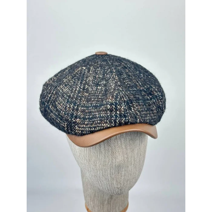 Kışlık Kaşe Kumaş Kasket Şapka – Klasik Desenli Model