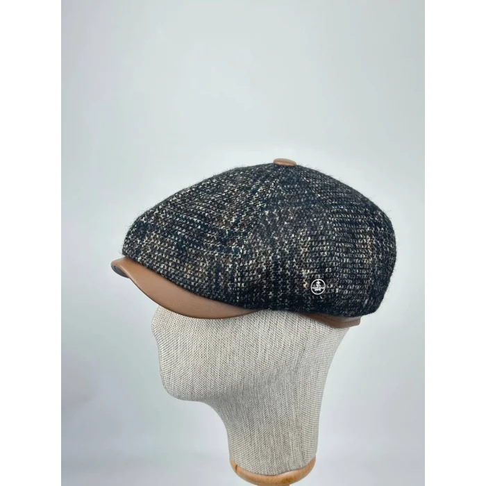 Kışlık Kaşe Kumaş Kasket Şapka – Klasik Desenli Model