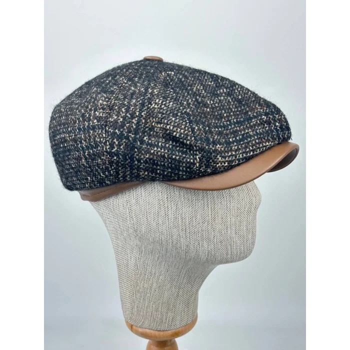 Kışlık Kaşe Kumaş Kasket Şapka – Klasik Desenli Model