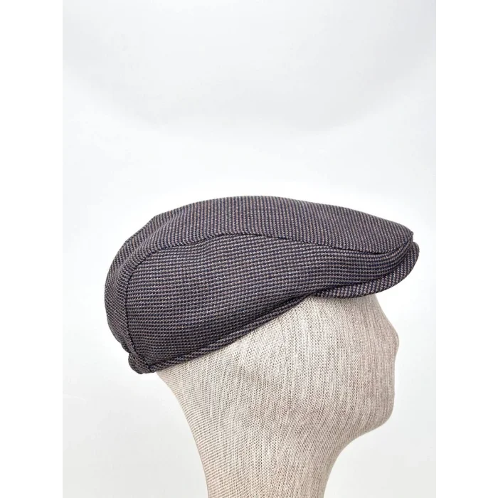 Kışlık Kasket Şapka – İnce Dokuma Şerit Desenli Modern Tasarım Bedensiz Lastikli Model