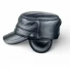 KIŞLIK ERKEK DERİ KASKET KULAKLIKLI BEDENSİZ MODEL