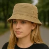 Unisex Bucket Şapka Düz Renk Eskitme Model