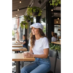 Karnas Bayan Keten Yazlık Kasket Şapka – Standart Beden & Doğal Kumaş Hafif Konfor