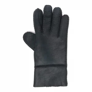 SİYAH GERÇEK DERİ UNISEX ELDİVEN - İÇİ YÜNLÜ