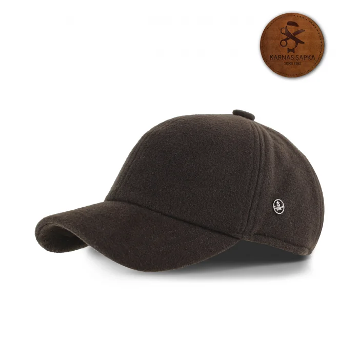 KARNAS ŞAPKA KAHVERENGİ YÜNLÜ KAŞE KIŞLIK KUMAŞ SPOR ŞAPKA (TERLETMEZ SATEN ASTAR)