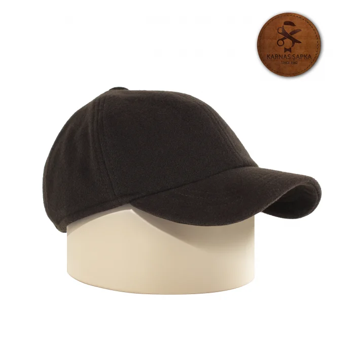 KARNAS ŞAPKA KAHVERENGİ YÜNLÜ KAŞE KIŞLIK KUMAŞ SPOR ŞAPKA (TERLETMEZ SATEN ASTAR)