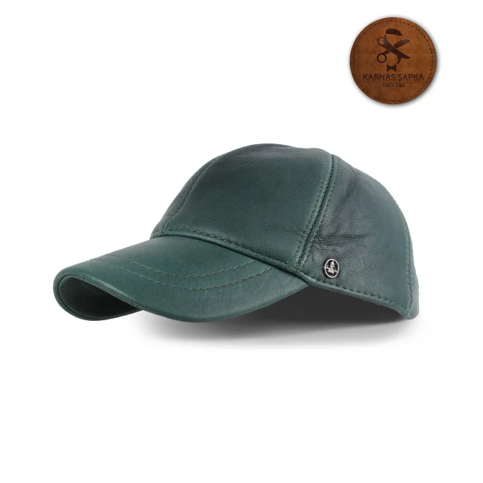 KARNAS ŞAPKA YEŞİL DERİ SPOR ŞAPKA