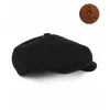 KARNAS ŞAPKA SİYAH YÜNLÜ KAŞE KIŞLIK KUMAŞ ERKEK TOMMY SHELBY KASKET ŞAPKA (TERLETMEZ SATEN ASTAR)