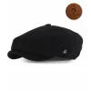 KARNAS ŞAPKA SİYAH YÜNLÜ KAŞE KIŞLIK KUMAŞ ERKEK TOMMY SHELBY KASKET ŞAPKA (TERLETMEZ SATEN ASTAR)