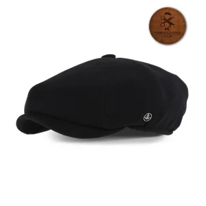 KARNAS ŞAPKA SİYAH YÜNLÜ KAŞE KIŞLIK KUMAŞ ERKEK TOMMY SHELBY KASKET ŞAPKA (TERLETMEZ SATEN ASTAR)